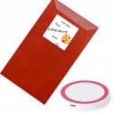 Caricatore wireless in busta kraft rossa personalizzata con adesivo sei importante per me