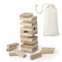 Gioco jenga presentato in una borsa kraft personalizzata con adesivo sei importante per me