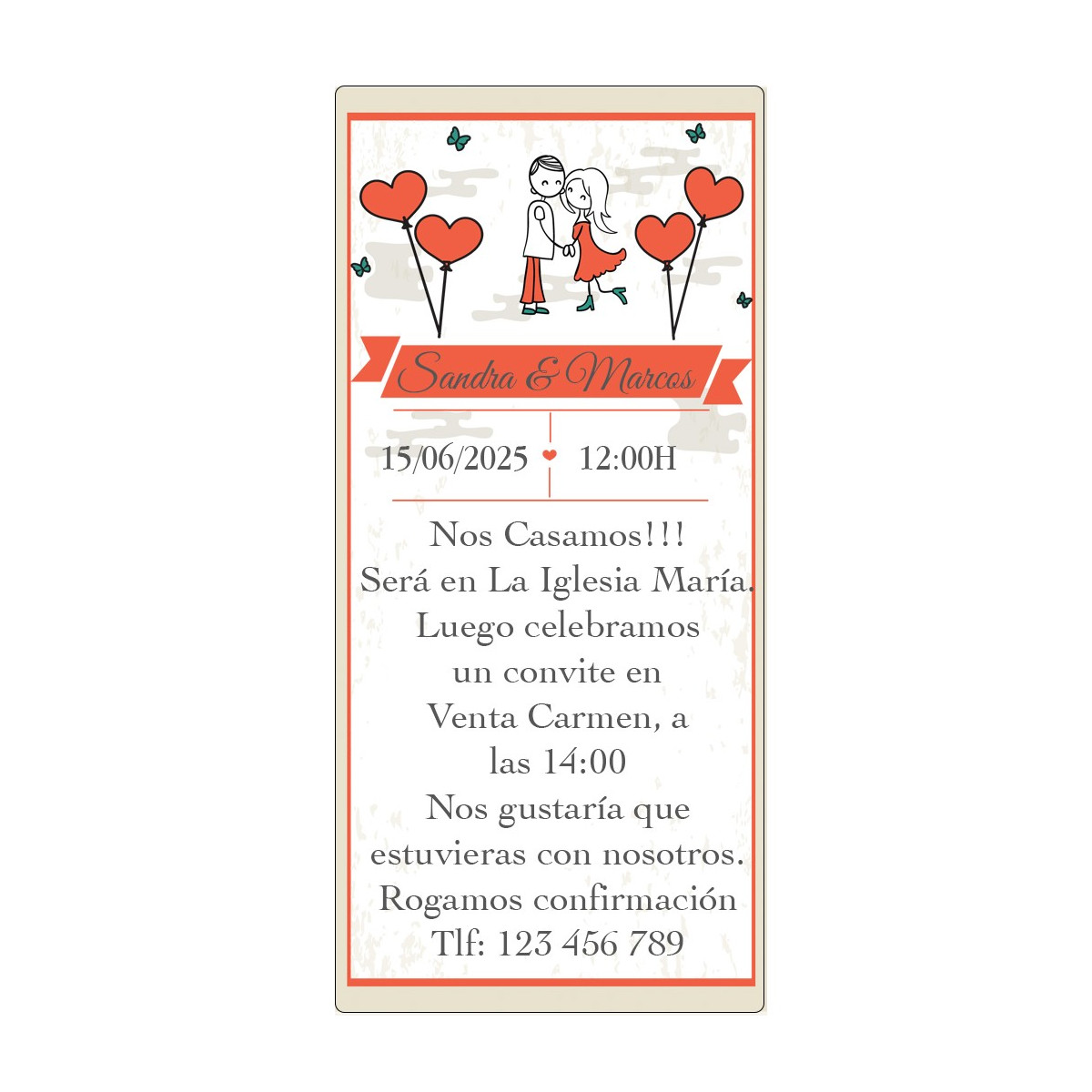 Inviti di nozze personalizzati sposi cuori