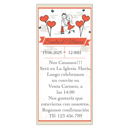 Inviti di nozze personalizzati sposi cuori