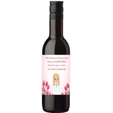 Bottiglia di vino per comunione personalizzata con nome...