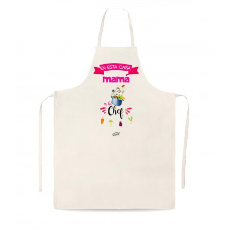 Grembiule di lino in questa casa mama è lo chef