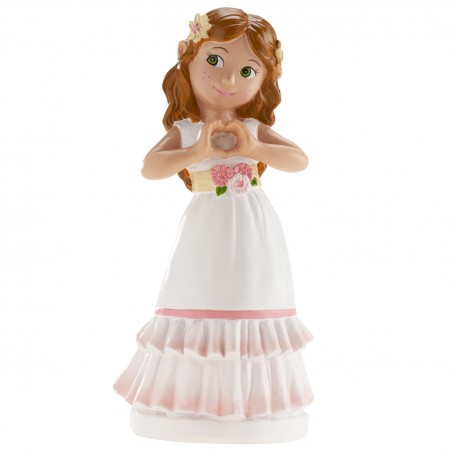 Figura torta ragazza comunione betty con le mani del cuore