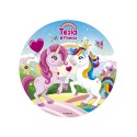 Disco commestibile per torta di unicorno