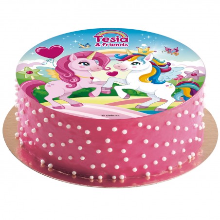 Disco commestibile per torta di unicorno