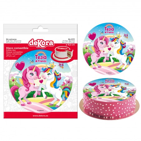 Disco commestibile per torta di unicorno