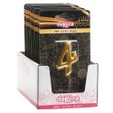 Candela di compleanno color oro con il numero 4