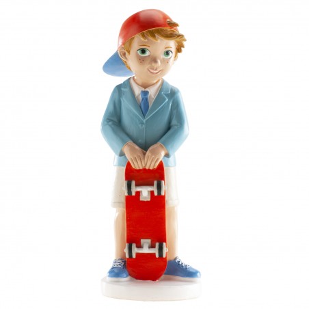 Figura di torta ragazzo comunione con cappuccio e scooter