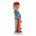 Figura di torta ragazzo comunione con cappuccio e scooter