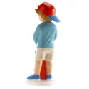 Figura di torta ragazzo comunione con cappuccio e scooter