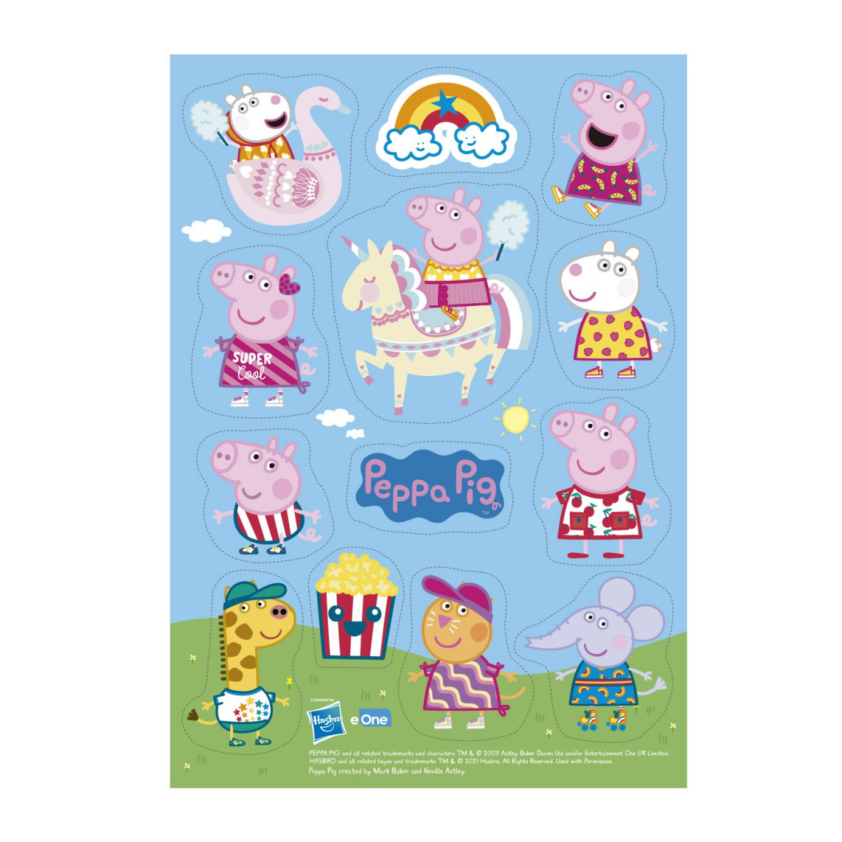 Decorazione commestibile ritagliata per torte e cupcake peppa pig