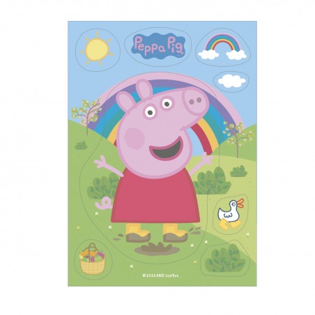 Sagoma di torta di wafer con peppa pig design