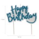 Candela di compleanno happy birthday di colore blu