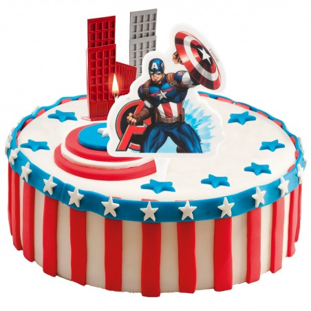 Candela di compleanno di avengers captain america design