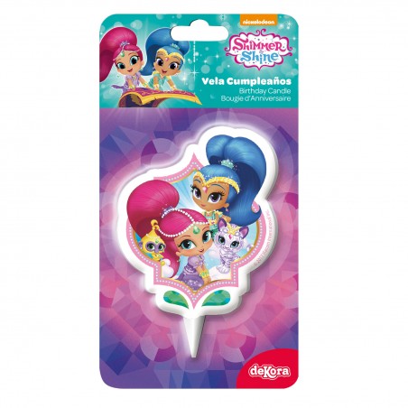 Candela per torta di compleanno con design shimmer and shine