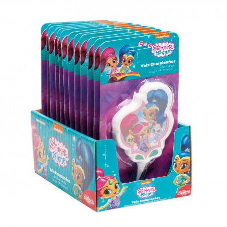 Candela per torta di compleanno con design shimmer and shine