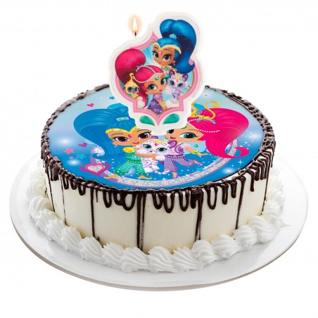 Candela per torta di compleanno con design shimmer and shine