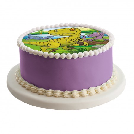 Wafer commestibile per torta con design di dinosauro