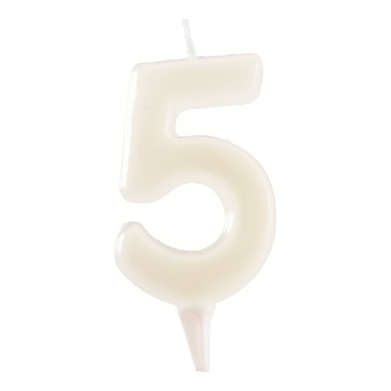 Candela fluorescente per compleanno numero 5