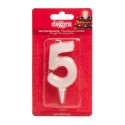 Candela fluorescente per compleanno numero 5
