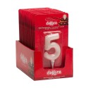 Candela fluorescente per compleanno numero 5