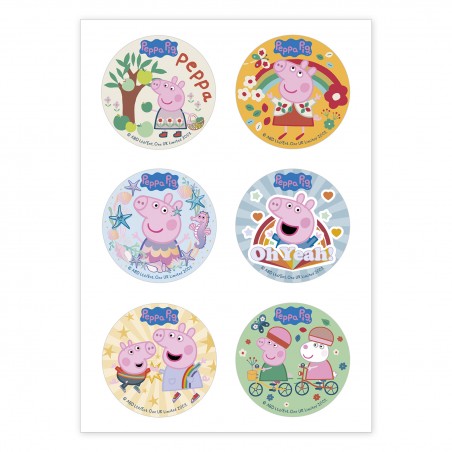 Dischi commestibili per cupcake con modello peppa pig