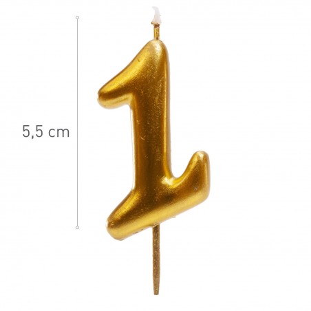 Candela numero 1 dorata Eleganza e brillantezza per la tua celebrazione