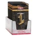 Candela numero 1 dorata Eleganza e brillantezza per la tua celebrazione