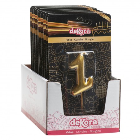 Candela numero 1 dorata Eleganza e brillantezza per la tua celebrazione
