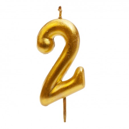 Candela numero 2 dorata Brillio ed eleganza per la tua torta