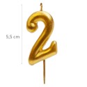 Candela numero 2 dorata Brillio ed eleganza per la tua torta