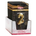 Candela numero 2 dorata Brillio ed eleganza per la tua torta