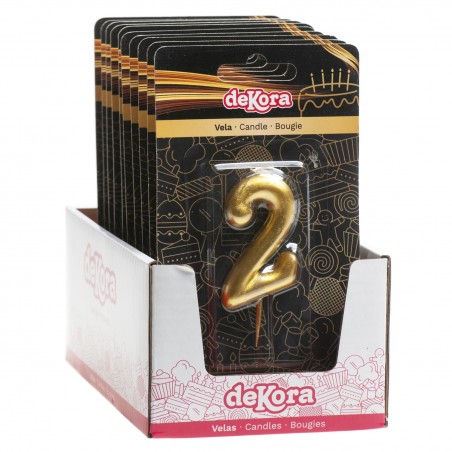 Candela numero 2 dorata Brillio ed eleganza per la tua torta