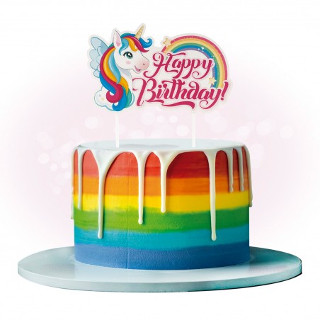 Topper unicorno per decorazione della torta di compleanno