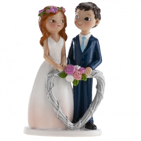 Figura di torta per matrimonio sposi cuore