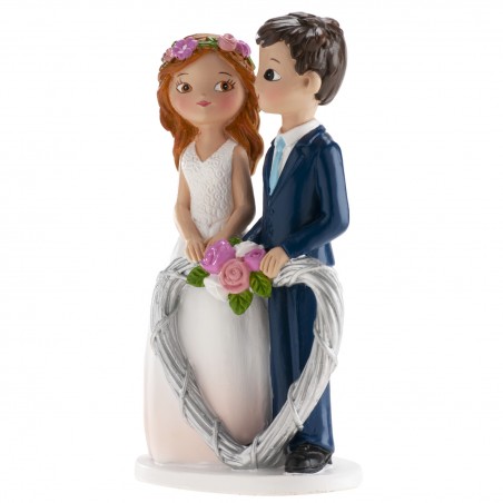 Figura di torta per matrimonio sposi cuore
