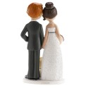 Figura di torta matrimonio sposi con cagnolino