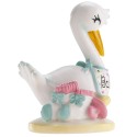 Figura per torta cicogna per battesimo o baby shower