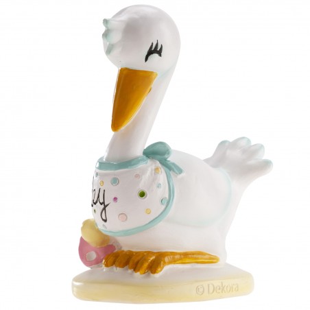Figura per torta cicogna per battesimo o baby shower
