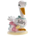 Figura per torta cicogna per battesimo o baby shower