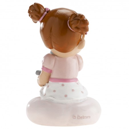 Figura di torta per battesimo bambina con gattino