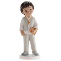 Figura di torta per comunione bambino bruno