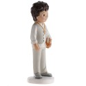 Figura di torta per comunione bambino bruno