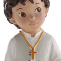 Figura di torta per comunione bambino bruno