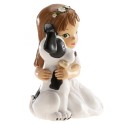 Figura di torta comunione ragazza con cagnolino