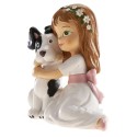 Figura di torta comunione ragazza con cagnolino