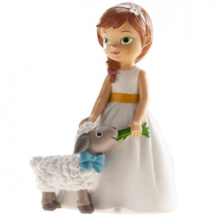 Figura di torta bambina comunione con pecora