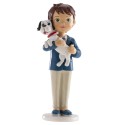 Figura di torta bambino comunione con cagnolino
