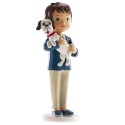 Figura di torta bambino comunione con cagnolino