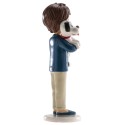 Figura di torta bambino comunione con cagnolino